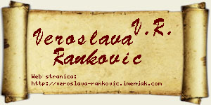 Veroslava Ranković vizit kartica